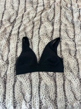 TNA Black Golden V-Neck Sports Bra